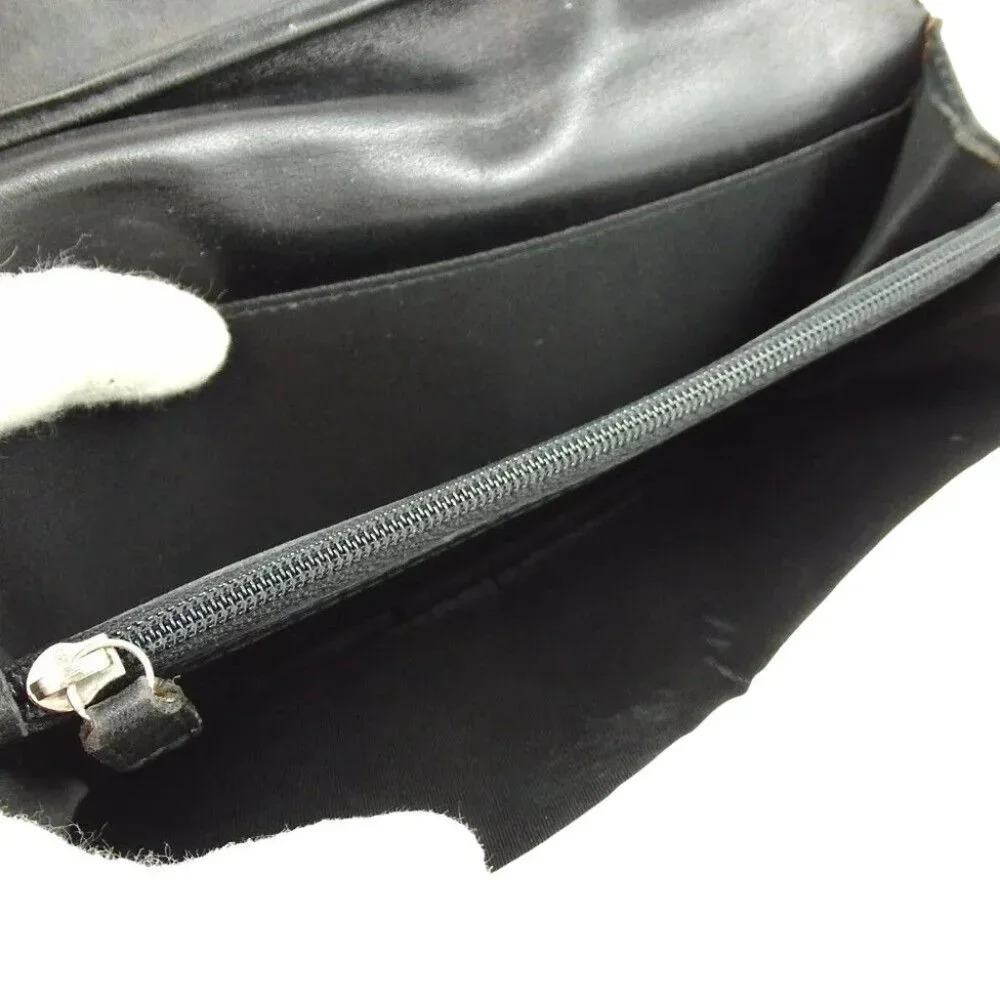 821133AM (V1) Christian Dior Wallet Long Trotter Flap Black PVC